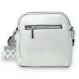 Compact silver crossbody bag