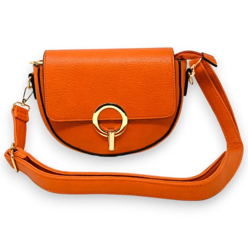 Bolso bandolera naranja cierre dorado chic