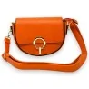 Sac bandoulière orange fermoir doré chic