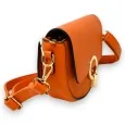 Bolso bandolera naranja cierre dorado chic