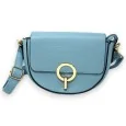 Blue jeans crossbody bag with chic gold clasp