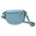 Blue jeans crossbody bag with chic gold clasp