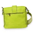 Sac bandoulière vert anis fermoir bijou