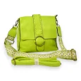 Sac bandoulière vert anis fermoir bijou