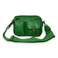 Bolso bandolera rectángulo verde Brasil multi bolsillos