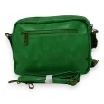 Bolso bandolera rectángulo verde Brasil multi bolsillos