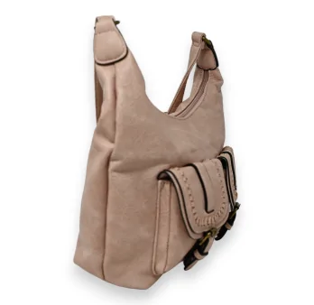 Pink double pocket shoulder bag