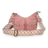 Sac bandoulière velours rose