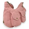Pink velvet shoulder bag