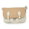 Bi-color beige and taupe shoulder bag satchel