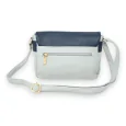 Two-tone shoulder bag briefcase in jeans blue and navy blue