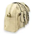 Bolso de mano sintético redondeado beige