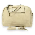 Beige Double Pocket Handbag Vintage Style