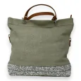 Glam Deluxe Beige Denim Handbag