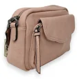 Rectangular pink shoulder bag