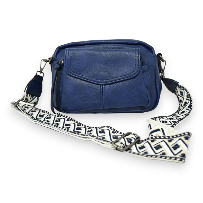 Sac bandoulière rectangle bleu marine