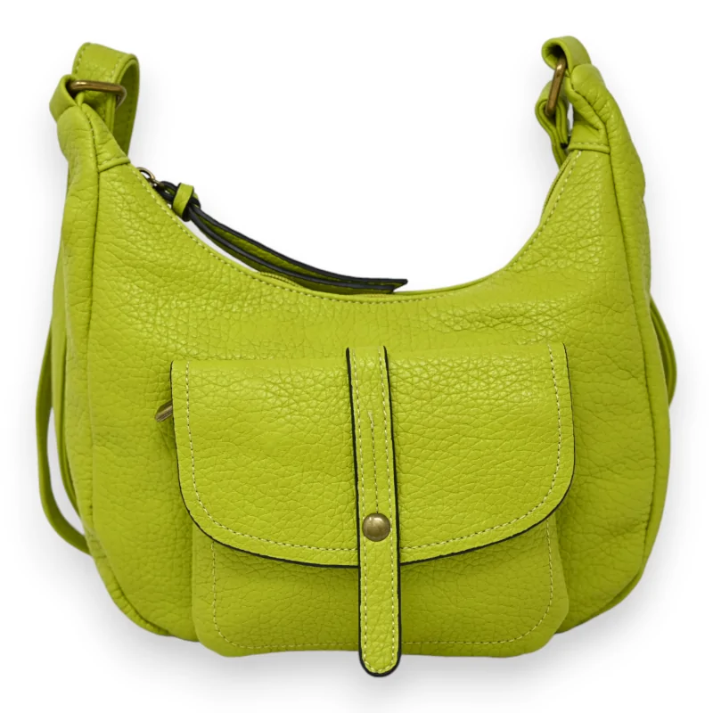 Anise green banana-shaped shoulder bag