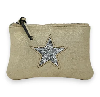 Soft shiny gold star fabric wallet
