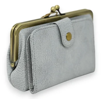 Clever retro wallet in silvery grey