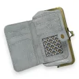 Clever retro wallet in silvery grey