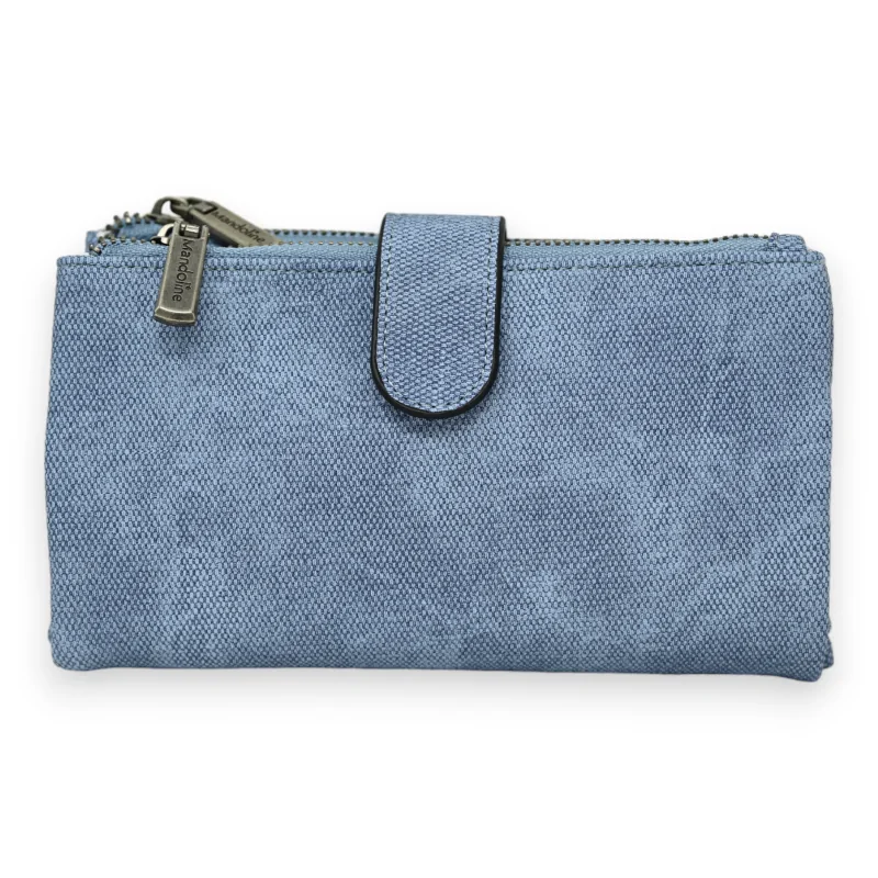 Cartera compañero azul jeans desgastado