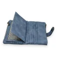 Cartera compañero azul jeans desgastado