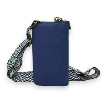 Navy blue phone and wallet shoulder bag