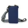 Pochette bandoulière téléphone et portefeuille bleu marine