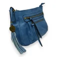 Blue jeans multi-pocket shoulder bag