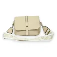 Beige compact shoulder bag