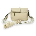 Beige compact shoulder bag