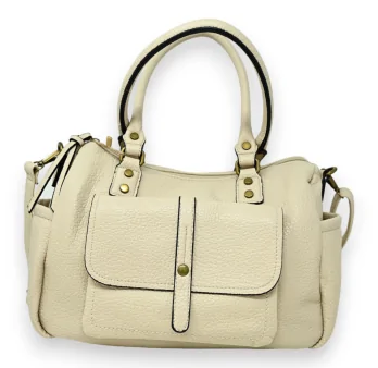 Elegante Beige Handtasche mit Mehreren Fächern