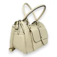 Bolso de mano beige sintético