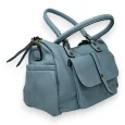 Borsa a mano sintetica blu jeans