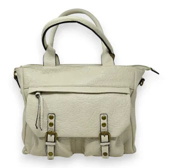 Chic beige multi-pocket handbag