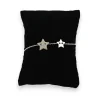 Pulsera de acero plateado con 2 estrellas