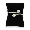 Starres Silberarmband aus Stahl mit Perlen und Strass