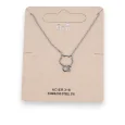 Silver-plated steel small cat necklace