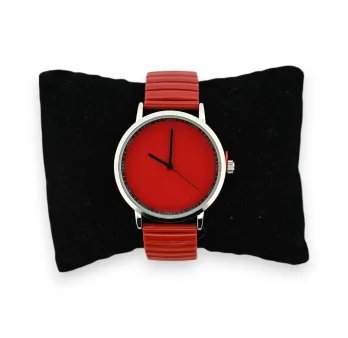 Red solid elastic watch