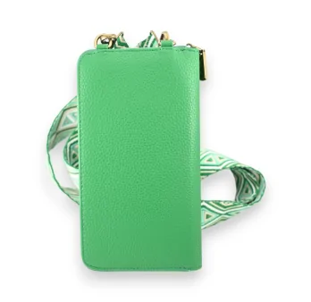 Pochette téléphone synthétique vert brésil
