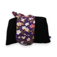 Montre bracelet tissu violet fleurs multicolores