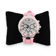 Soft pink silicone Ernest watch with chrono dial