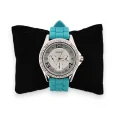 Turquoise blue Ernest silicone watch with chronograph dial