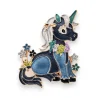 Magnetic unicorn pin in blue shades