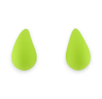 Boucles d'oreilles goutte acier vert anis