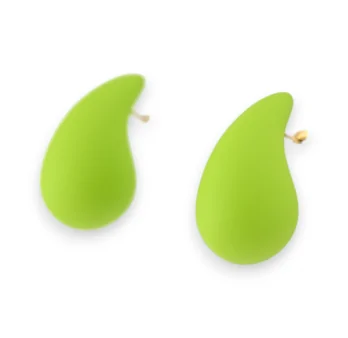 Boucles d'oreilles goutte vert anis