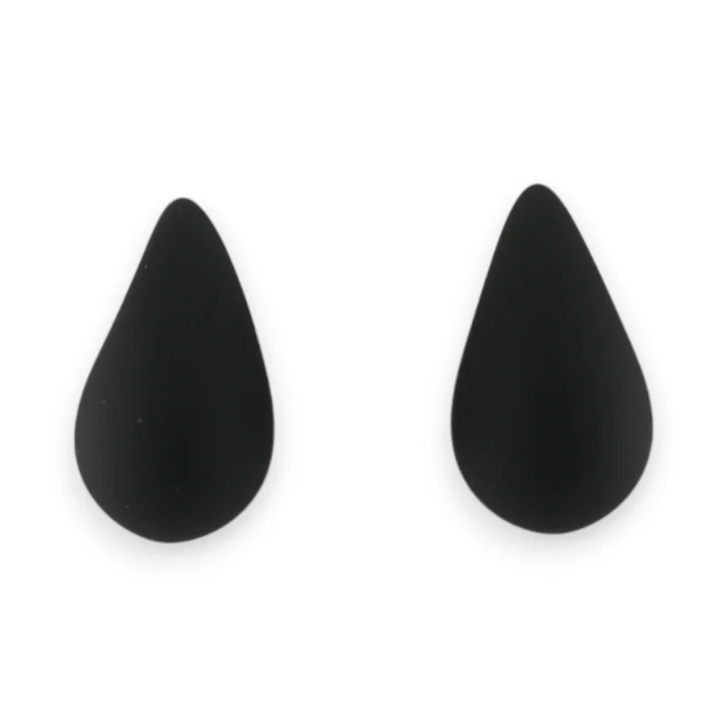 Boucles d'oreilles goutte noire