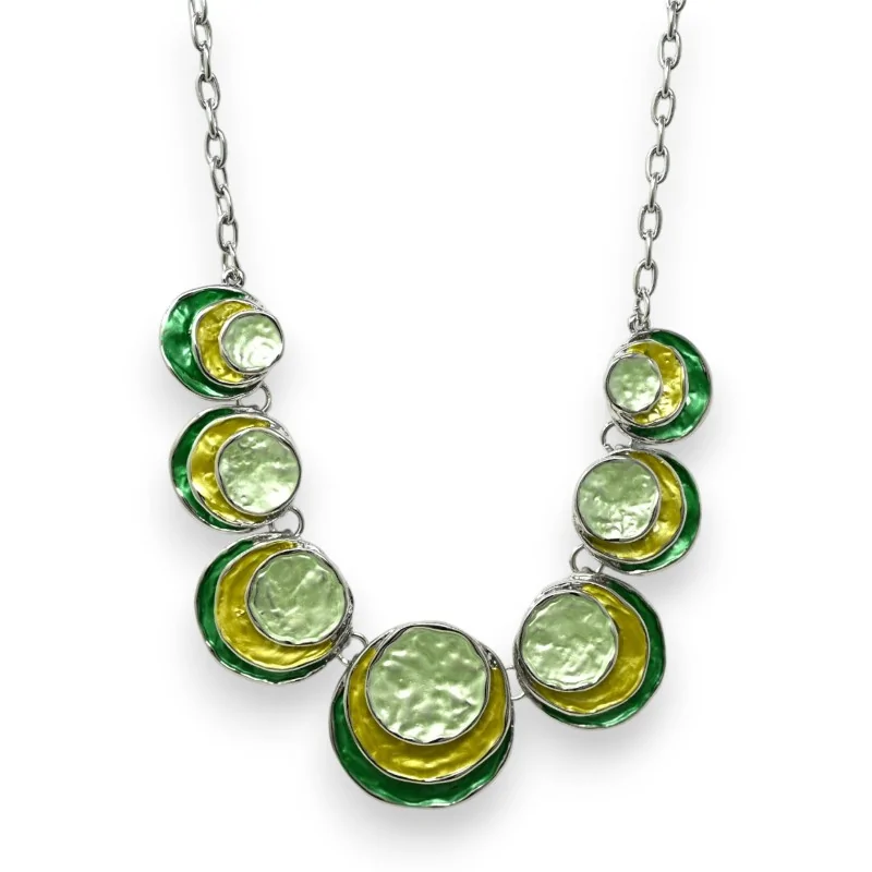Fantasy jewelry round relief in shades of green