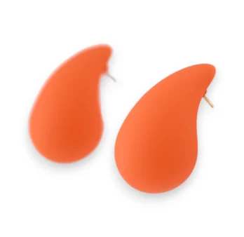 Boucles d'oreilles goutte orange