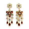 Golden Oriental Fantasy Bordeaux Earrings